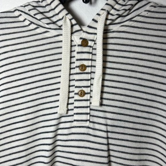 Sonoma Men Life Style Hoodie Light Weight Stretch Knit Cotton Striped Pullover M - Picture 2 of 9